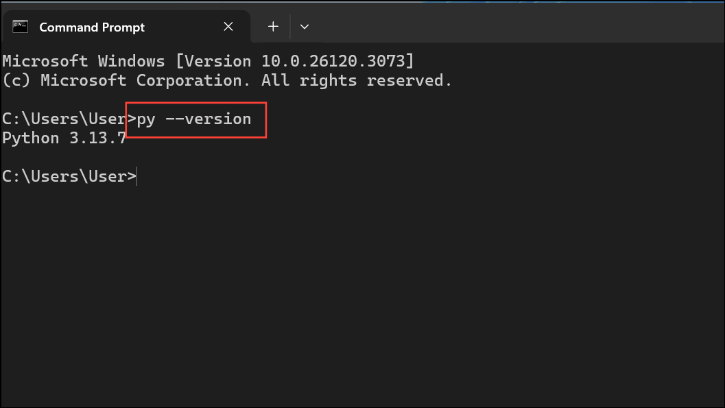 py --version 命令